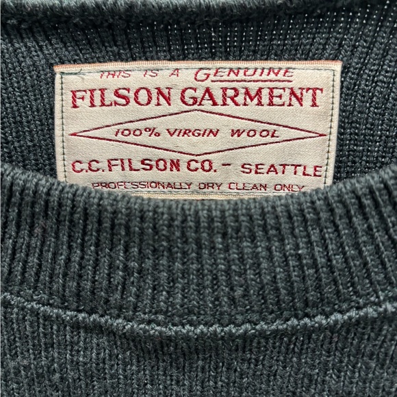 Filson Men's Dark Gray Crewneck Guide Sweater XL - Picture 3 of 7